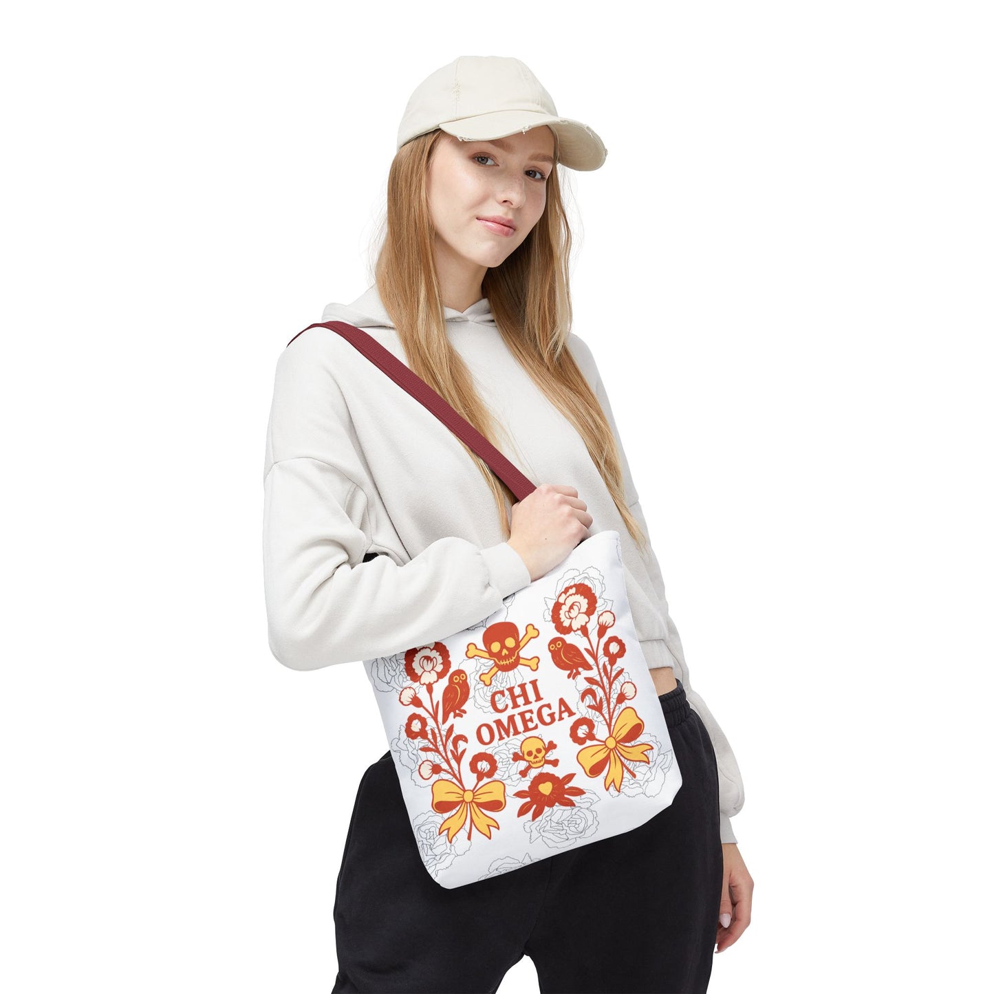 Chi Omega Floral Tote Bag