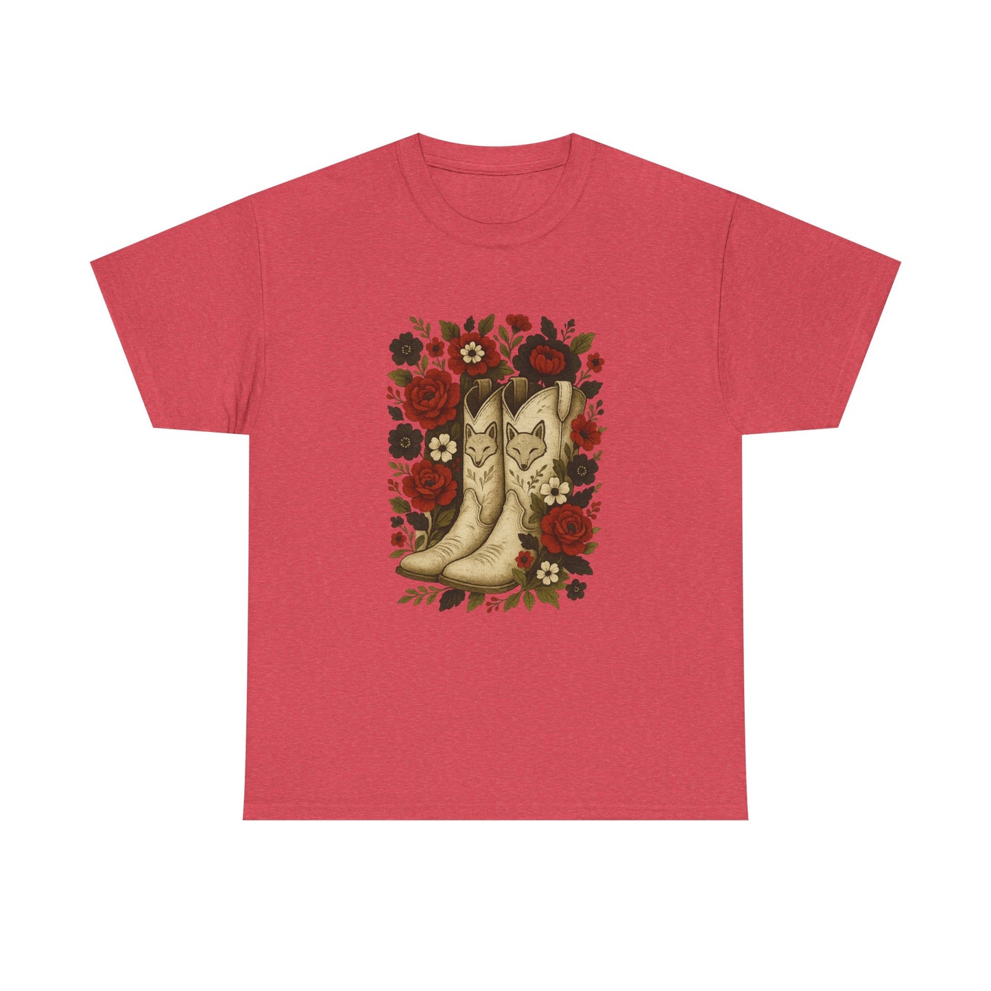 AR State Red Wolves Vintage Floral Cowboy Boots Tee