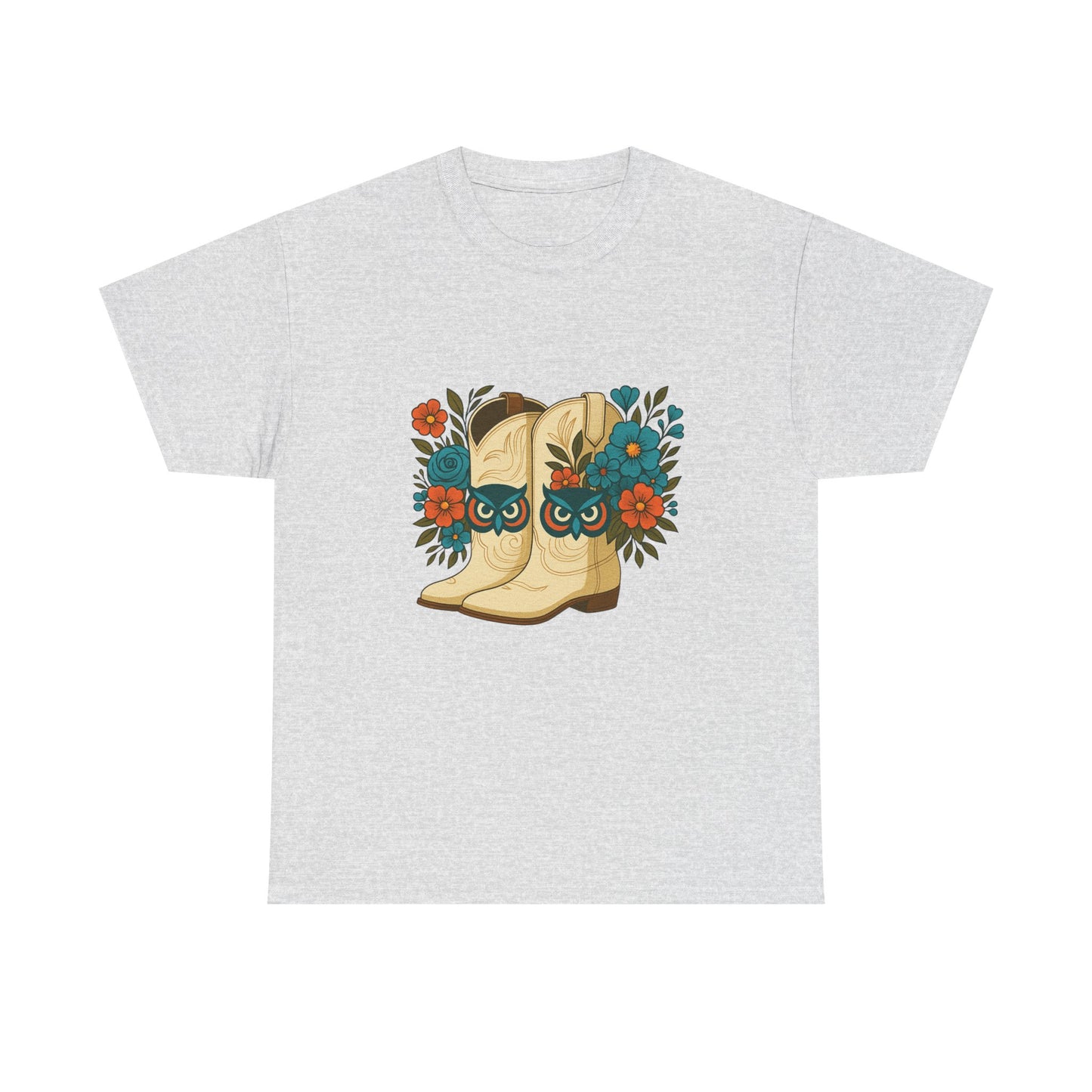 Floral Cowboy Boots Tee, Perfect for Country Music Lovers, Western Style Gift, Casual Outfit, Boho Fashion, Farmhouse Decor