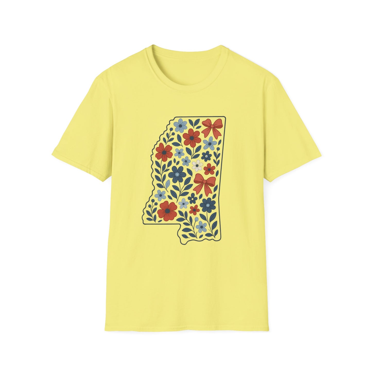 Mississippi Floral Unisex T-Shirt, Casual Tee, Gift for Her, Summer Apparel, Nature Lover Shirt, State Pride Clothing