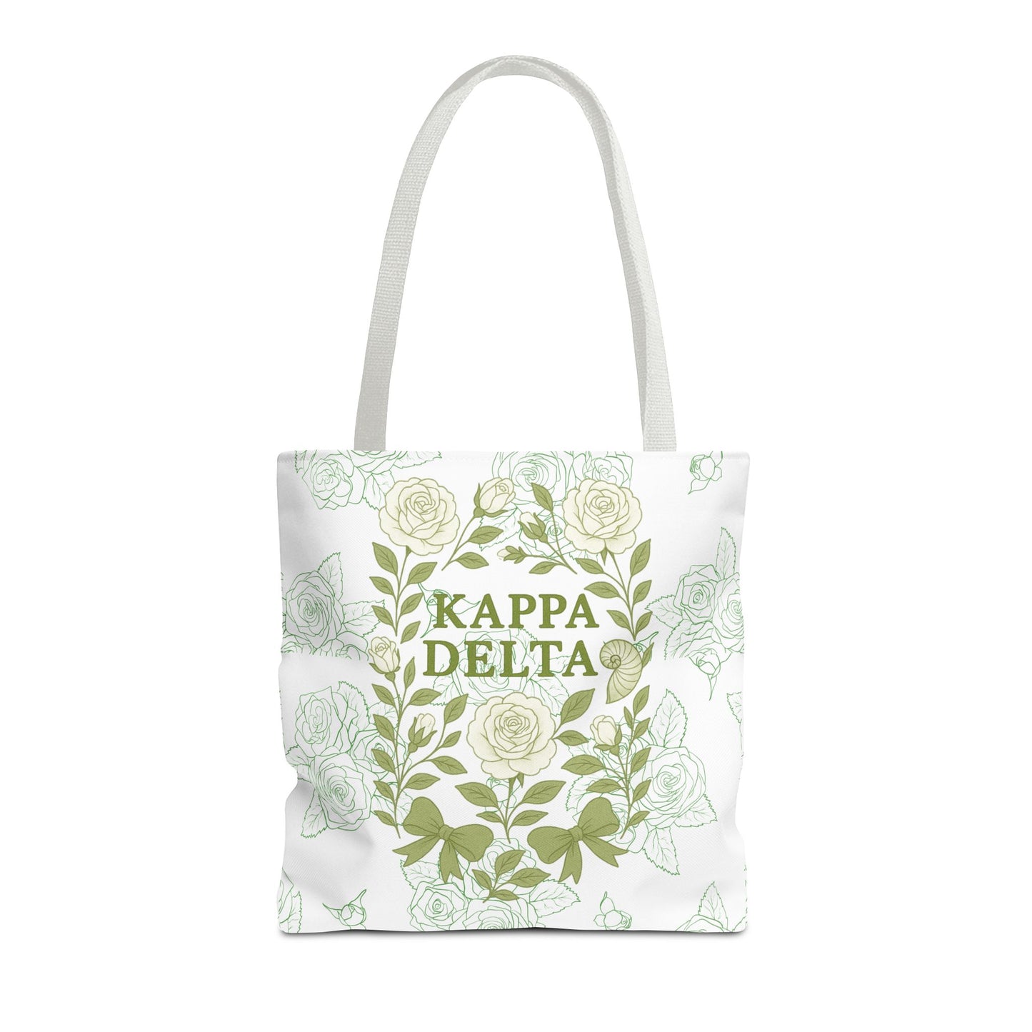 Elegant Kappa Delta Tote Bag, Floral AOP Design, Sorority Bag, Gift for Sisters, Eco-Friendly Shopping Bag