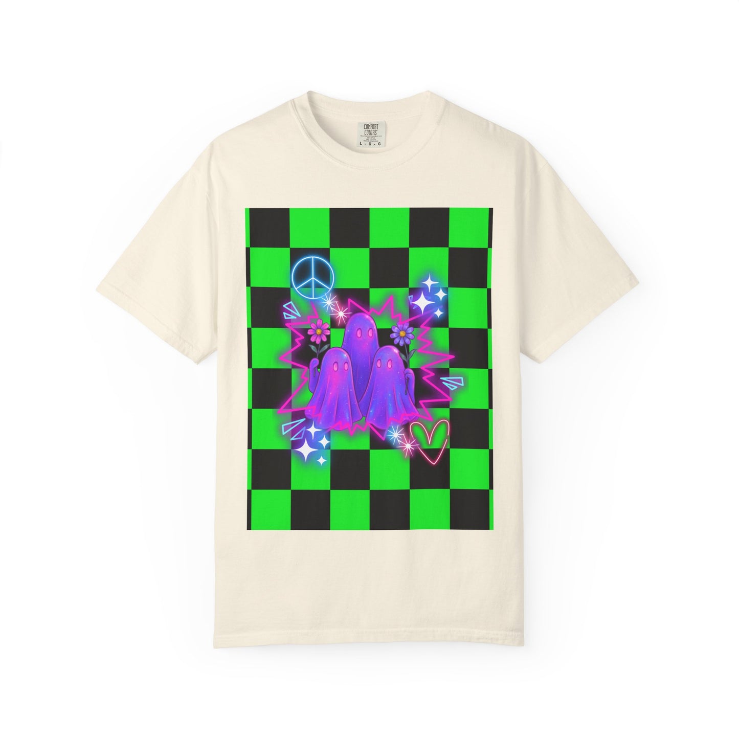 Vibrant Ghost Graphic Tee, Unisex T-shirt, Retro Vibe Shirt, Perfect for Halloween, Party Wear, Casual Style, Unique Gift