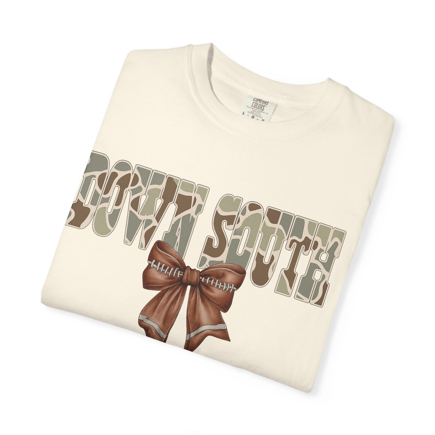 Camo Bow Graphic Tee - Trendy Apparel for Casual Outings and Birthdays