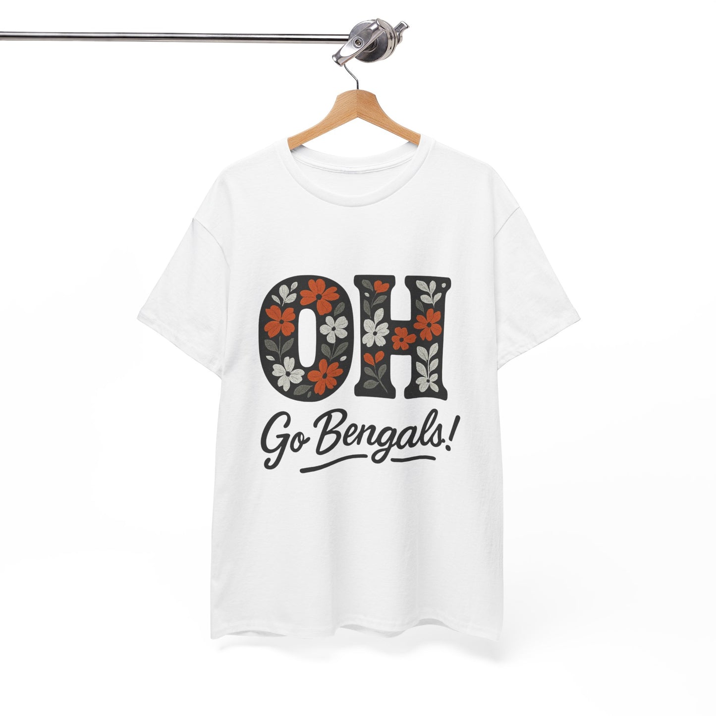 Bengals Floral Tee - Unisex Heavy Cotton