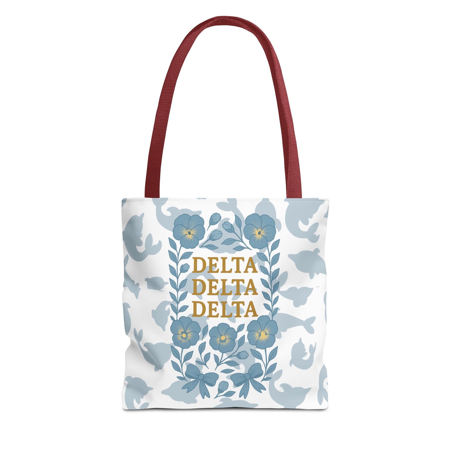 Delta Delta Delta Floral Tote Bag | Sorority Gift | Reusable Shopping Bag | Summer Accessory | Eco-Friendly Bag | Stylish Storage