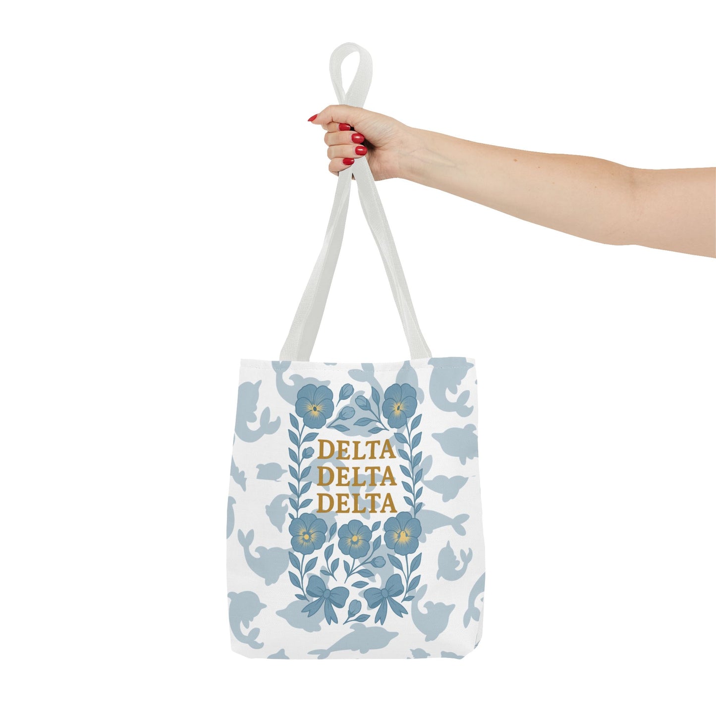 Delta Delta Delta Floral Tote Bag | Sorority Gift | Reusable Shopping Bag | Summer Accessory | Eco-Friendly Bag | Stylish Storage