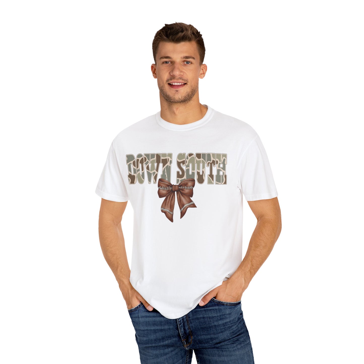 Camo Bow Graphic Tee - Trendy Apparel for Casual Outings and Birthdays