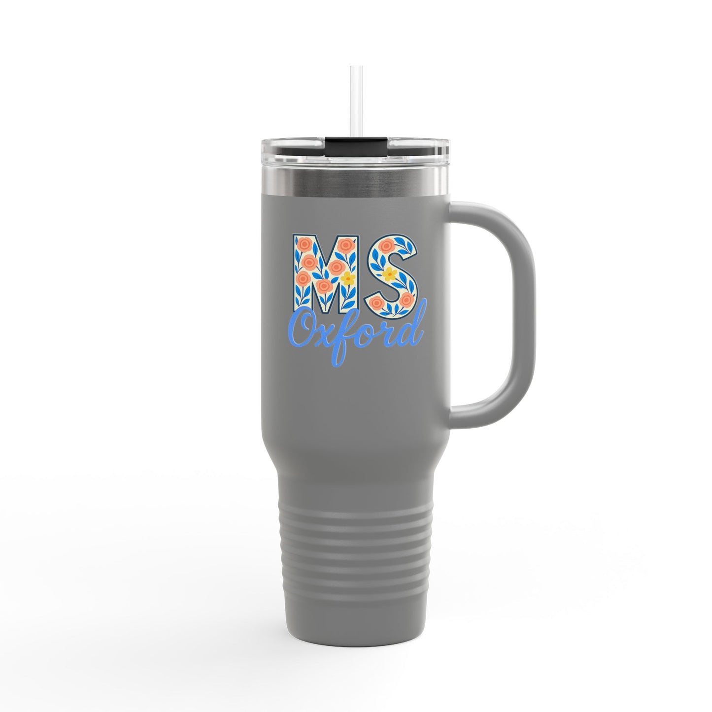 Floral Insulated Travel Mug-40 oz., Oxford, MS Design