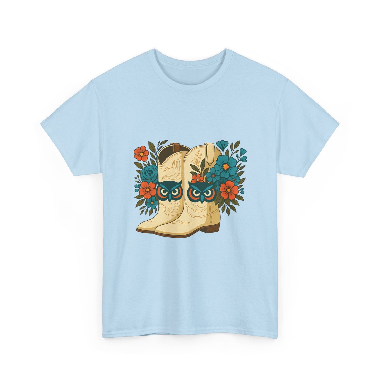 Floral Cowboy Boots Tee, Perfect for Country Music Lovers, Western Style Gift, Casual Outfit, Boho Fashion, Farmhouse Decor