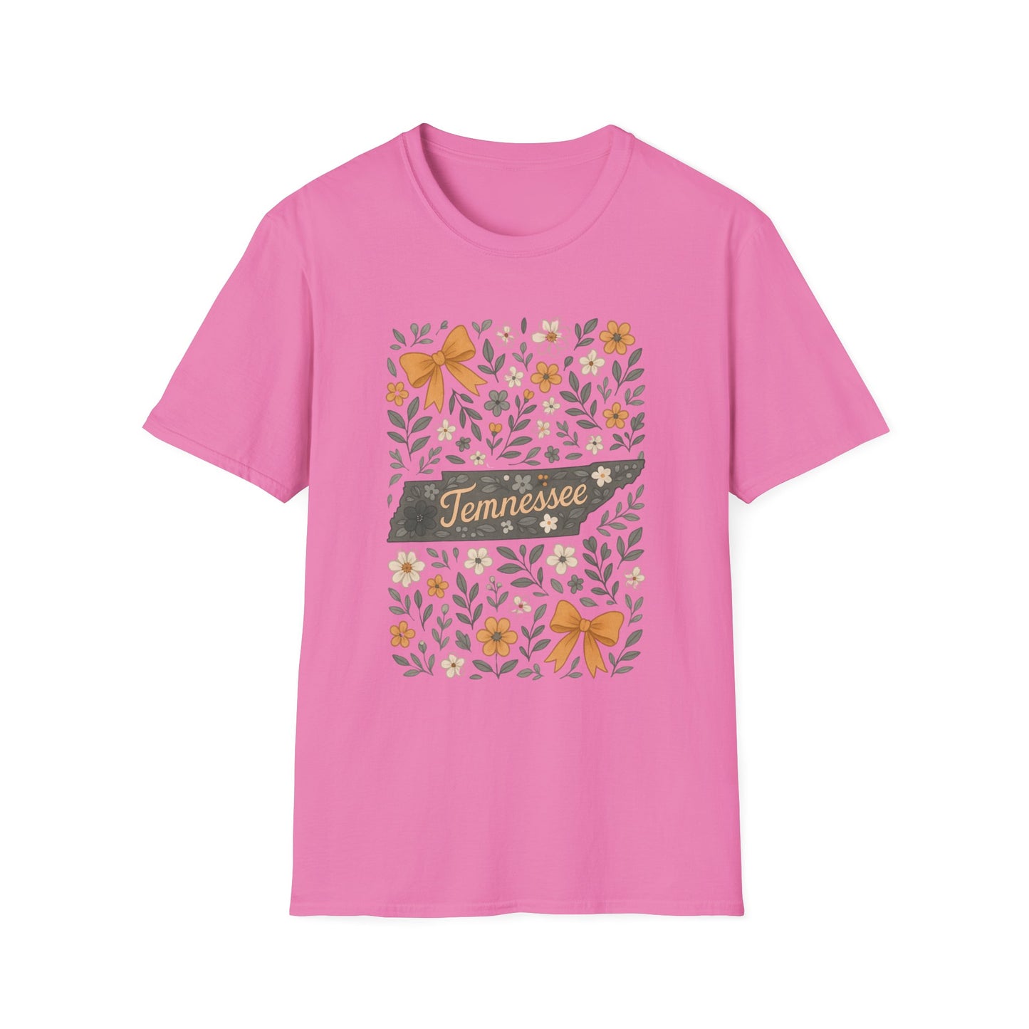 Tennessee Floral T-Shirt, Casual Wear, Gift for Her, Souvenir, Nature Lover Apparel, Spring Outfit