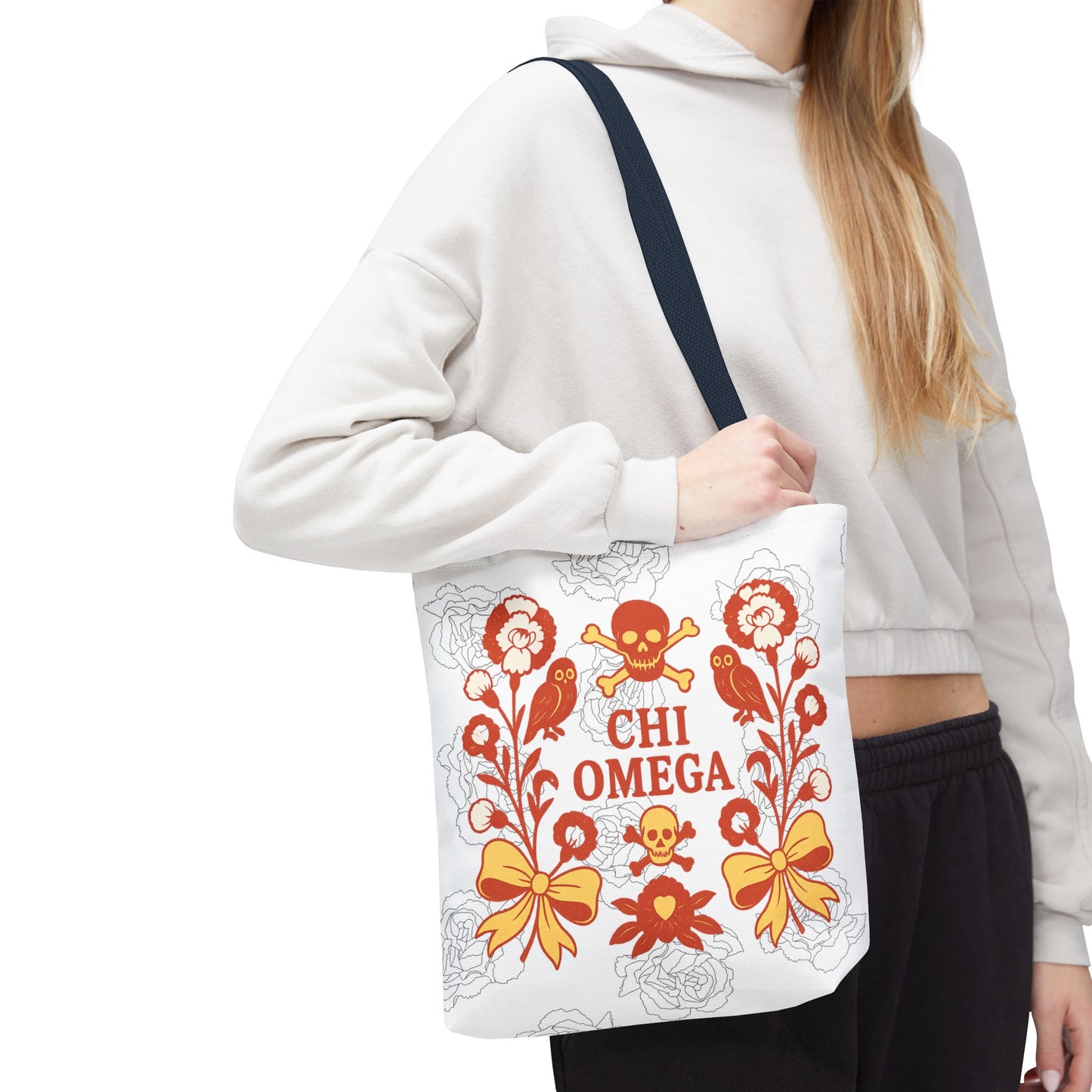 Chi Omega Floral Tote Bag