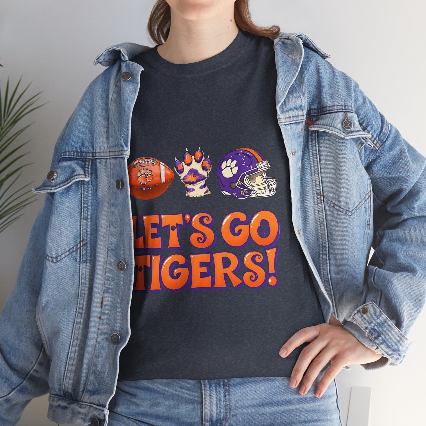 Unisex Heavy Cotton Tee - Let's Go Tigers! Sports Fan Tee, Game Day Shirt, Tailgate Apparel, Team Pride Top, College Football Gear