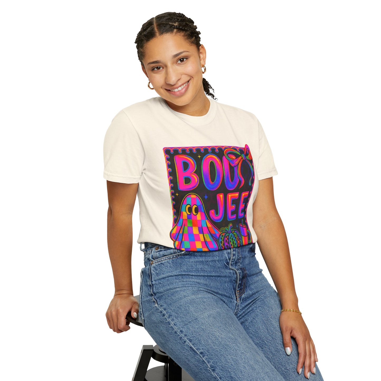 BOOJee Retro Comfort Colors, Garment-Dyed T-shirt, Colorful Graphic Tee, Unisex Streetwear, Fun Gift, Festival Fashion, Vegan Style