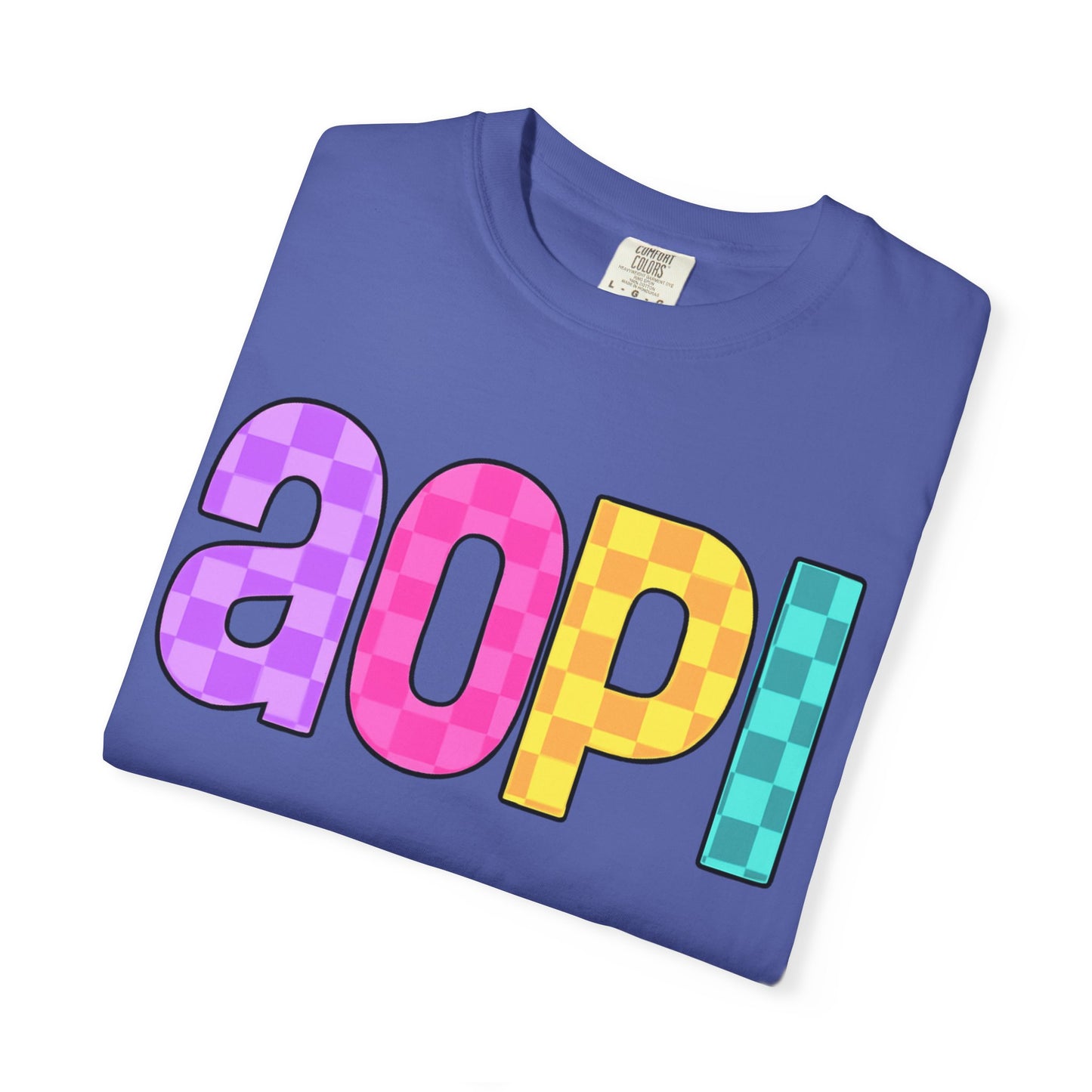 Colorful Graphic Tee - Trendy Unisex Garment-Dyed T-shirt for Casual Summer Wear and AOPI Spirit Gift