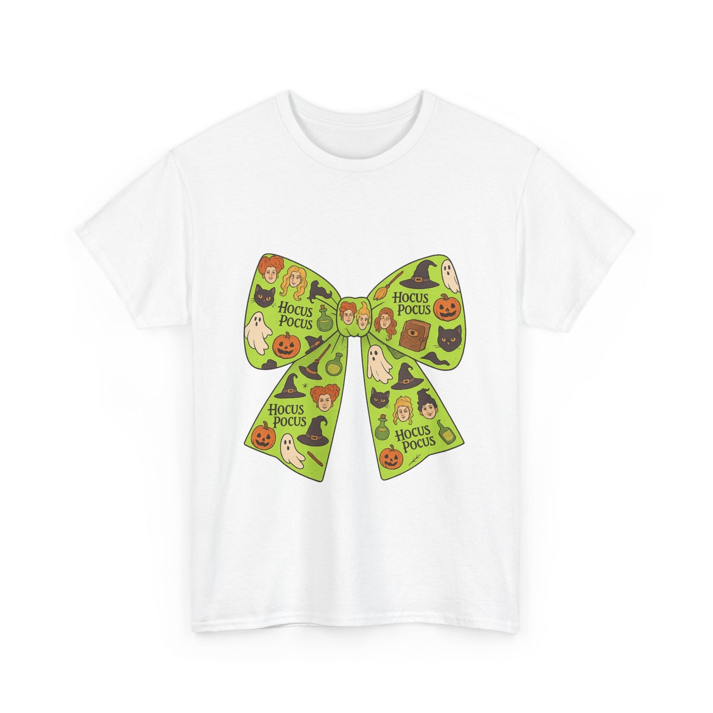 Halloween Graphic Tee, Spooky Season Unisex Shirt, Hocus Pocus Bow Tee, Autumn Style Shirt, Trick or Treat Apparel