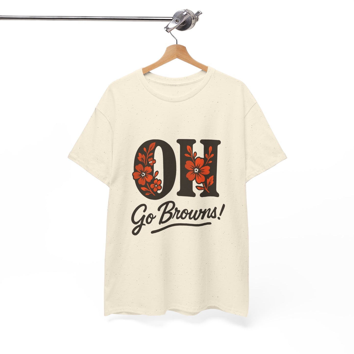 OH Go Browns Floral Unisex Tee, Fan Apparel, Game Day Shirt, Casual Wear, Gift for Sports Lovers