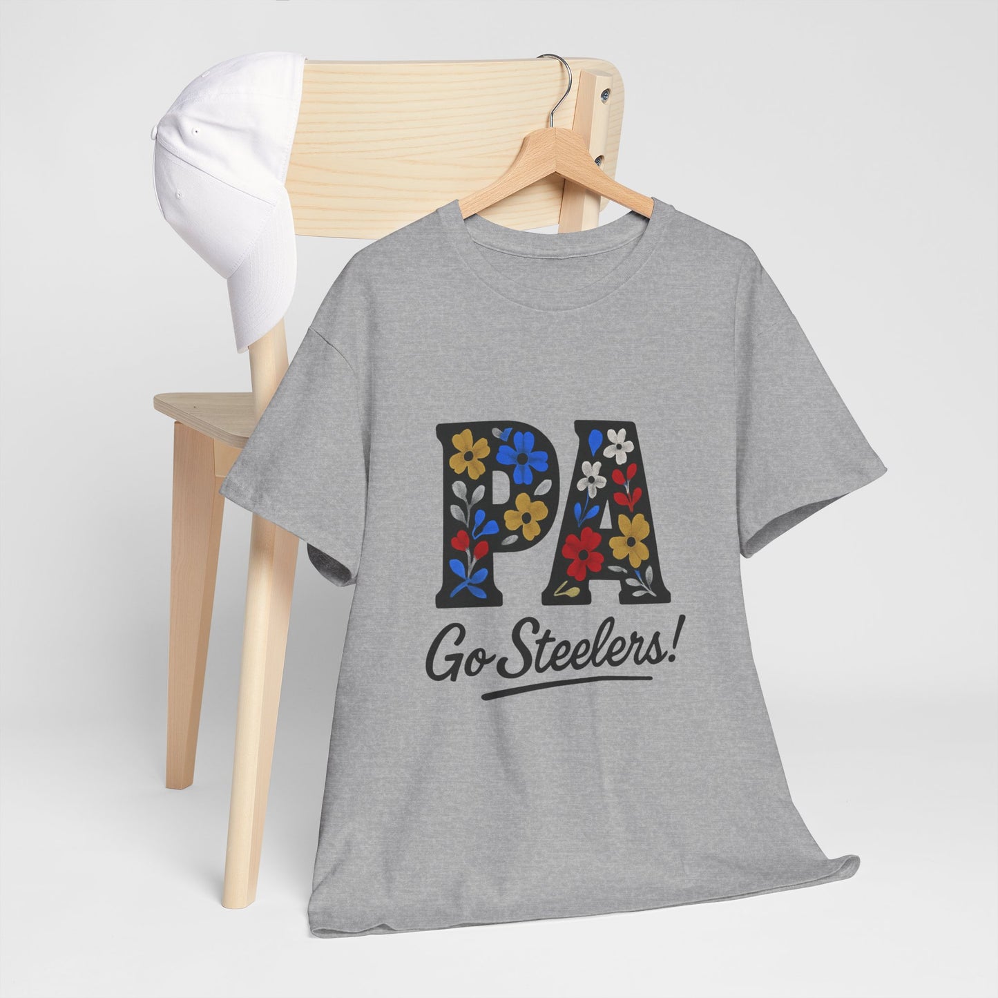 Sports Fan Tee - Floral PA Go Steelers Unisex Heavy Cotton Tee