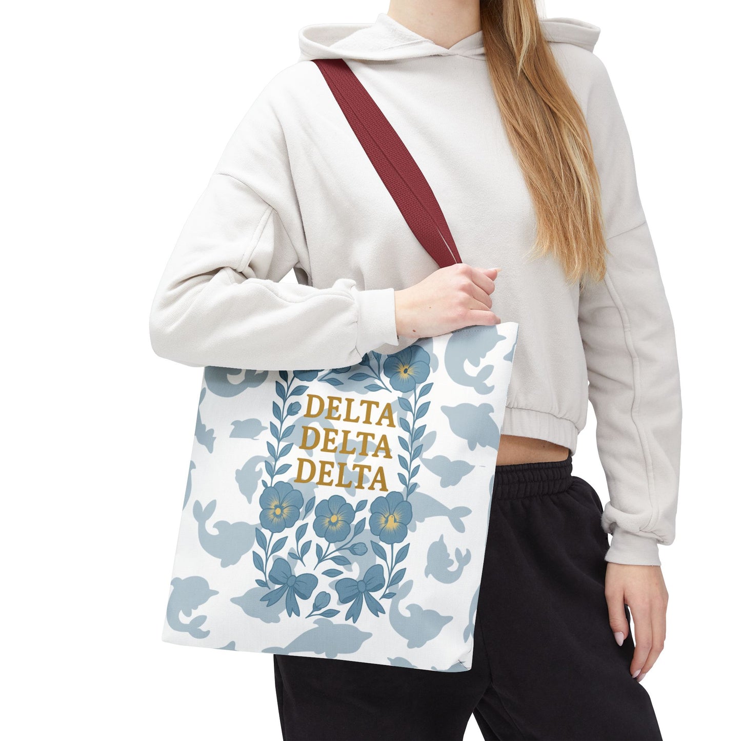 Delta Delta Delta Floral Tote Bag | Sorority Gift | Reusable Shopping Bag | Summer Accessory | Eco-Friendly Bag | Stylish Storage