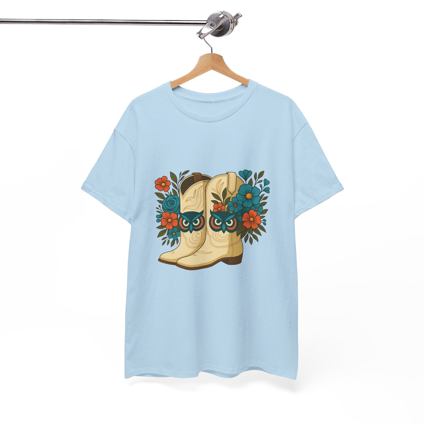 Floral Cowboy Boots Tee, Perfect for Country Music Lovers, Western Style Gift, Casual Outfit, Boho Fashion, Farmhouse Decor