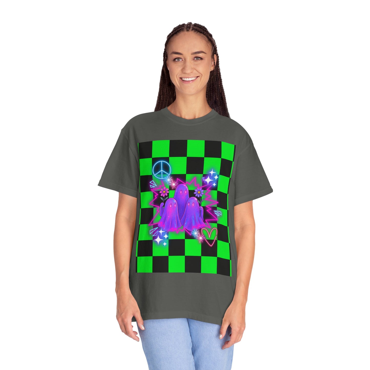 Vibrant Ghost Graphic Tee, Unisex T-shirt, Retro Vibe Shirt, Perfect for Halloween, Party Wear, Casual Style, Unique Gift