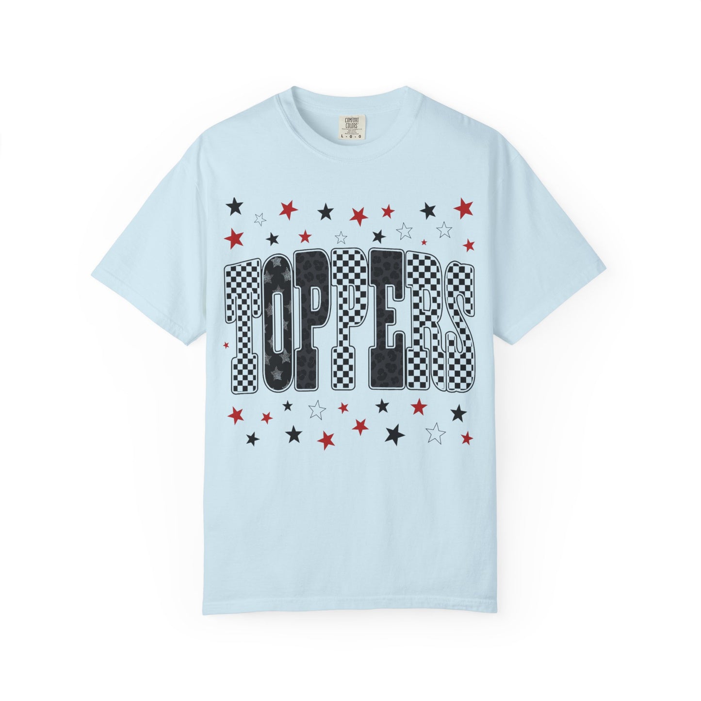 Topper Star and Checker Pattern Graphic Tee