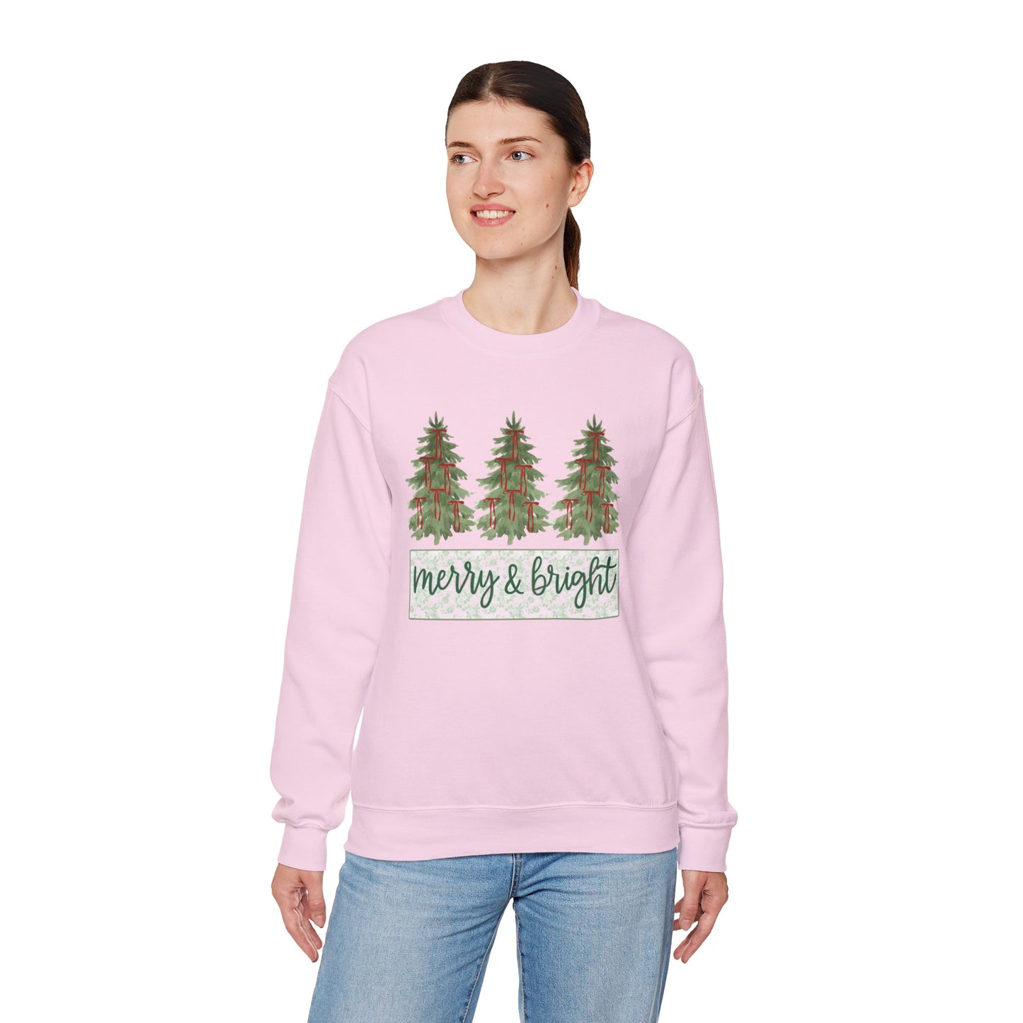 Merry & Bright Crewneck Sweatshirt | Cozy Holiday Gift, Unisex Apparel, Christmas Sweatshirt, Festive Fashion, Winter Wardrobe Essential