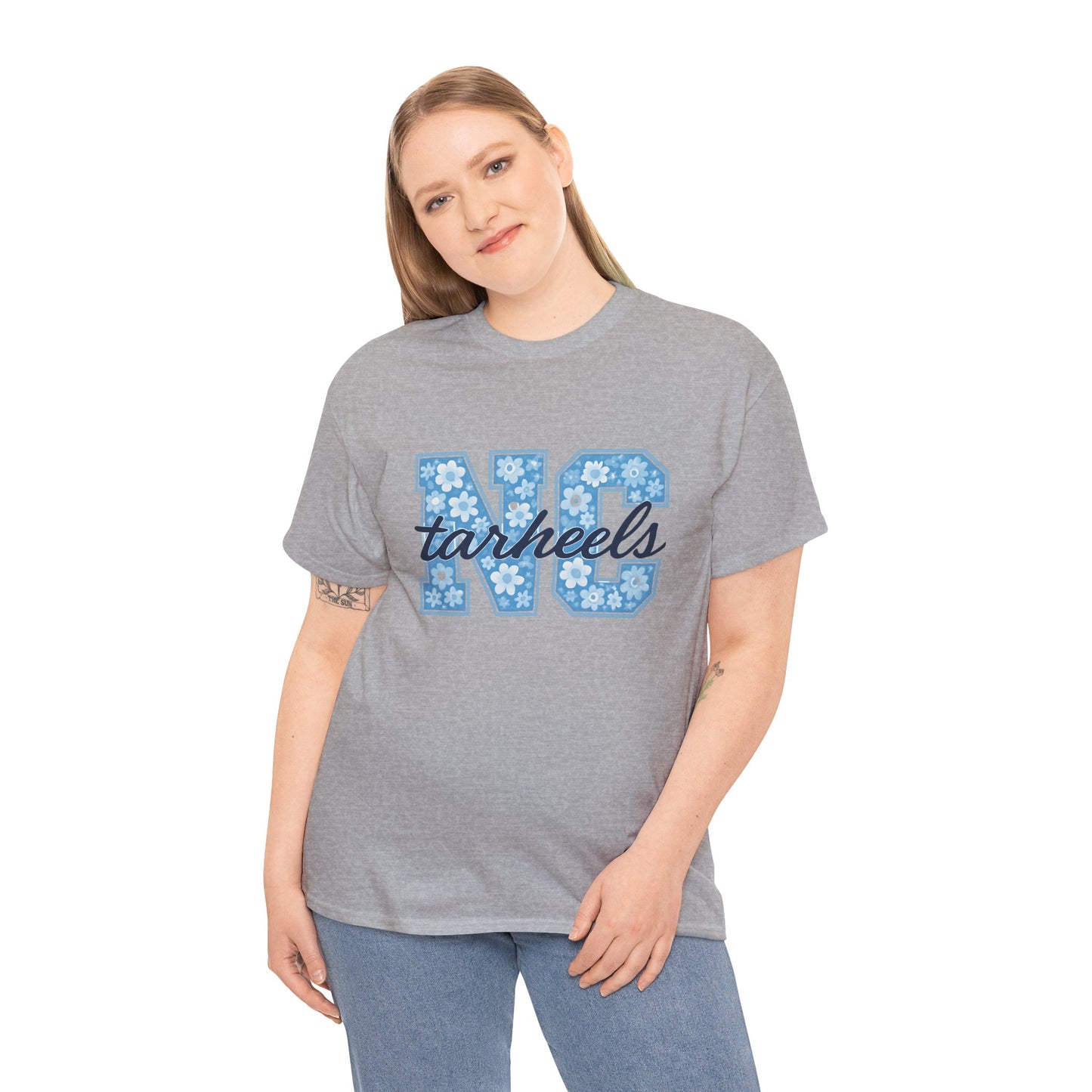 North Carolina Tarheels Unisex Heavy Cotton Tee, College Spirit Wear, Men's and Women's Casual T-Shirt, School Pride Apparel, Gift for Fans