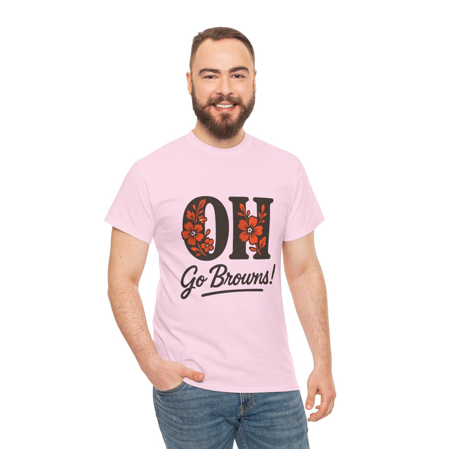 OH Go Browns Floral Unisex Tee, Fan Apparel, Game Day Shirt, Casual Wear, Gift for Sports Lovers