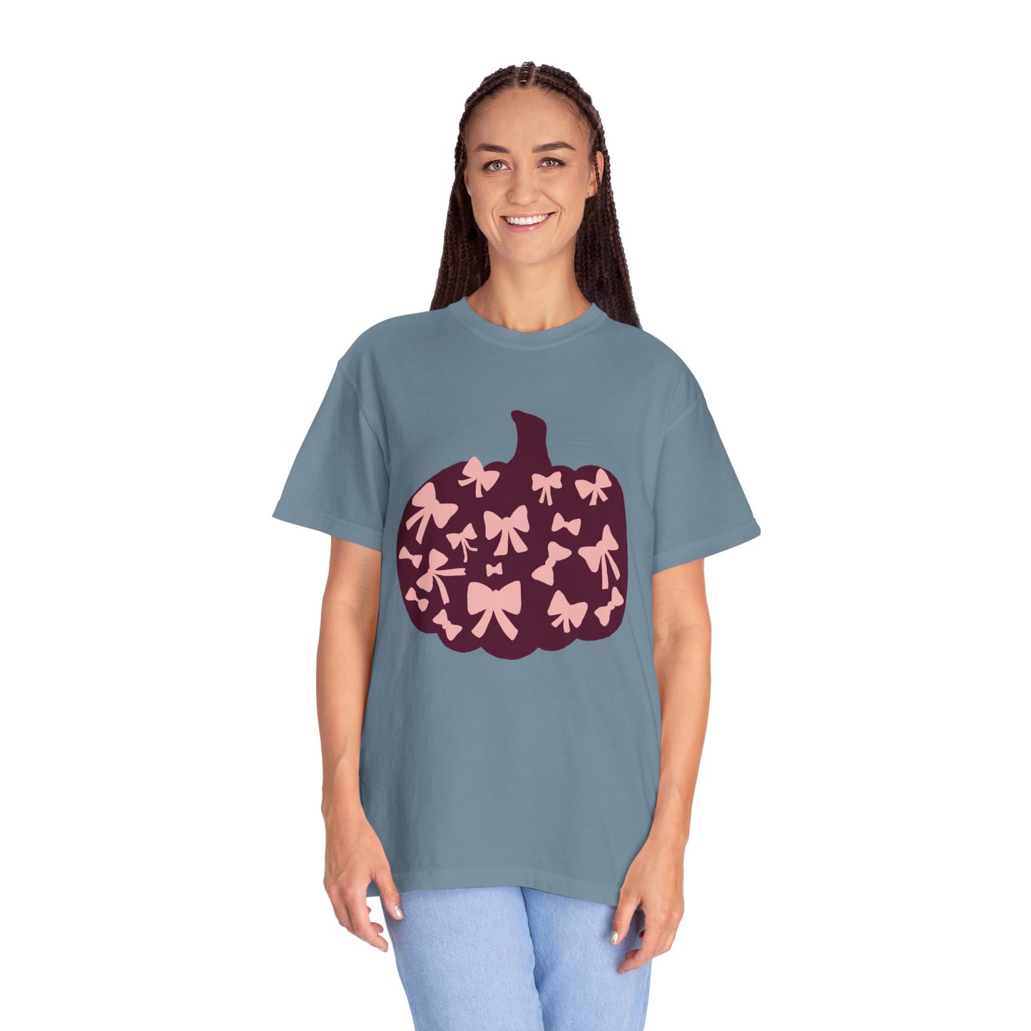 Pumpkin Bow Graphic Tee | Unisex Fall T-Shirt, Halloween Top, Cute Autumn Shirt, Gift for Her, Festival Wear