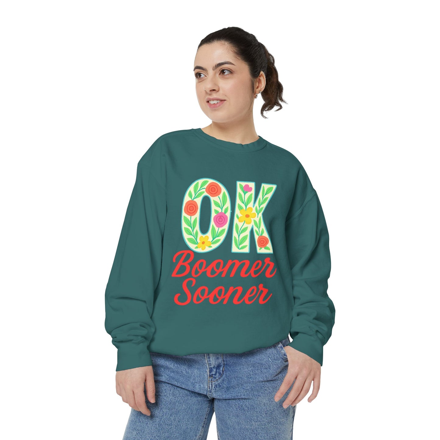 Colorful OK Boomer Sooner Unisex Sweatshirt, Casual Wear, College Apparel, Gift for Fans, Cozy Layering