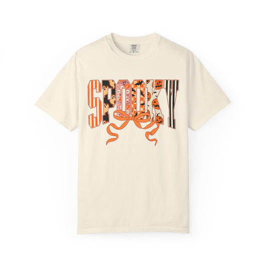 SPOOKY Bow Unisex Garment-Dyed T-shirt