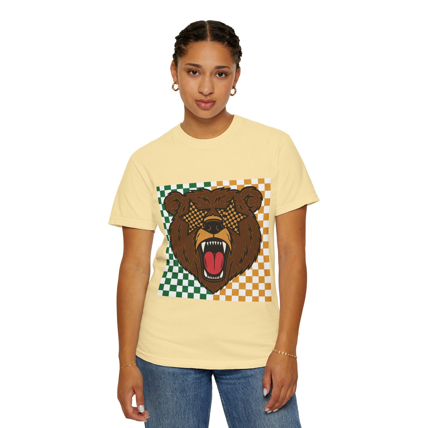 Checkered BU Bear Unisex T-shirt