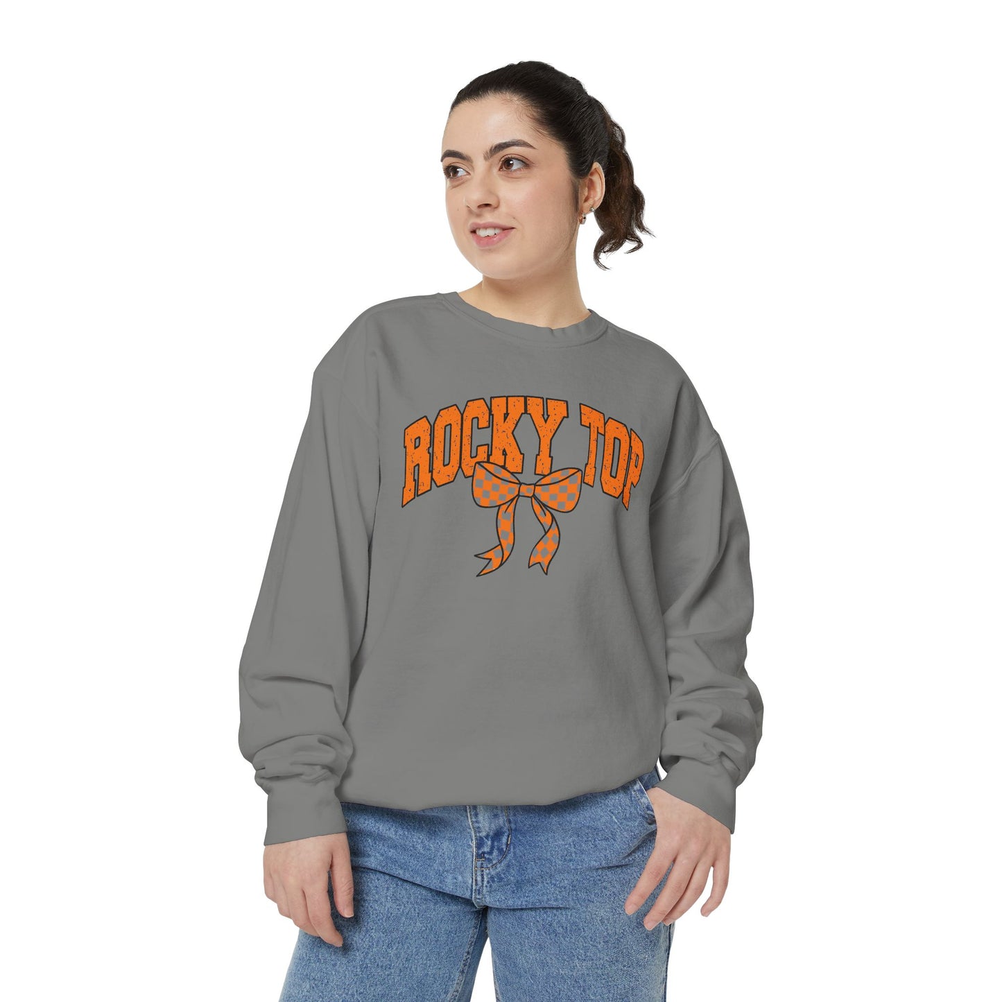 Rocky Top Bow Sweatshirt — Tennessee Checkerboard Vintage Crewneck