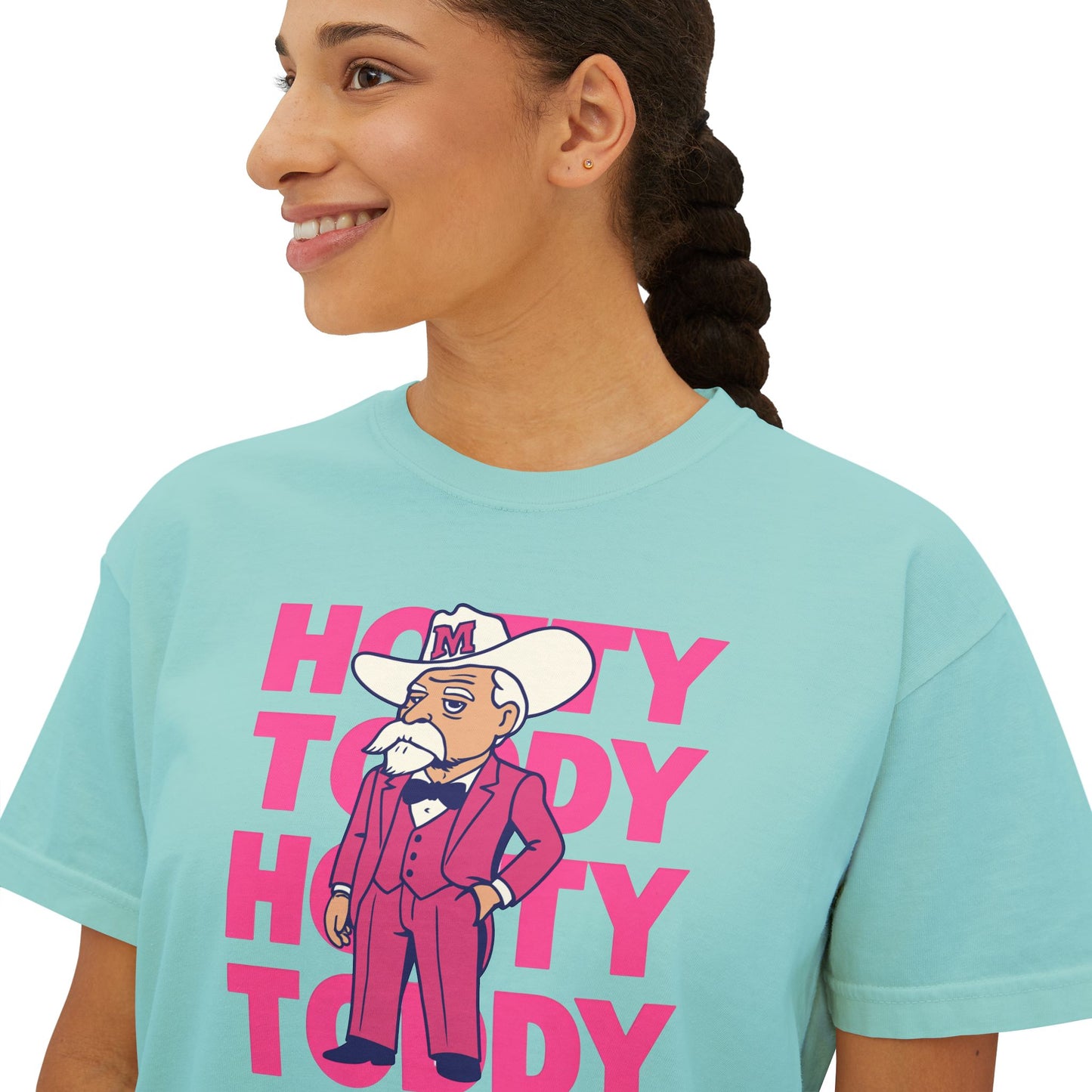 Pink Hotty Toddy Boxy Tee | Fun Humor Graphic Shirt