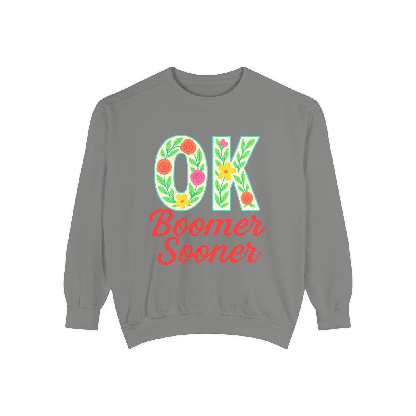 Colorful OK Boomer Sooner Unisex Sweatshirt, Casual Wear, College Apparel, Gift for Fans, Cozy Layering