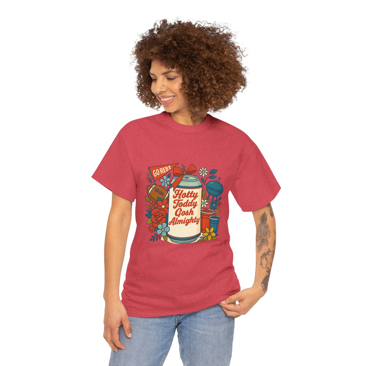 Hotty Toddy Heavy Cotton Tee - Unisex Graphic T-Shirt, Casual Wear, College Apparel, Gift for Students, Spring Break Fashion