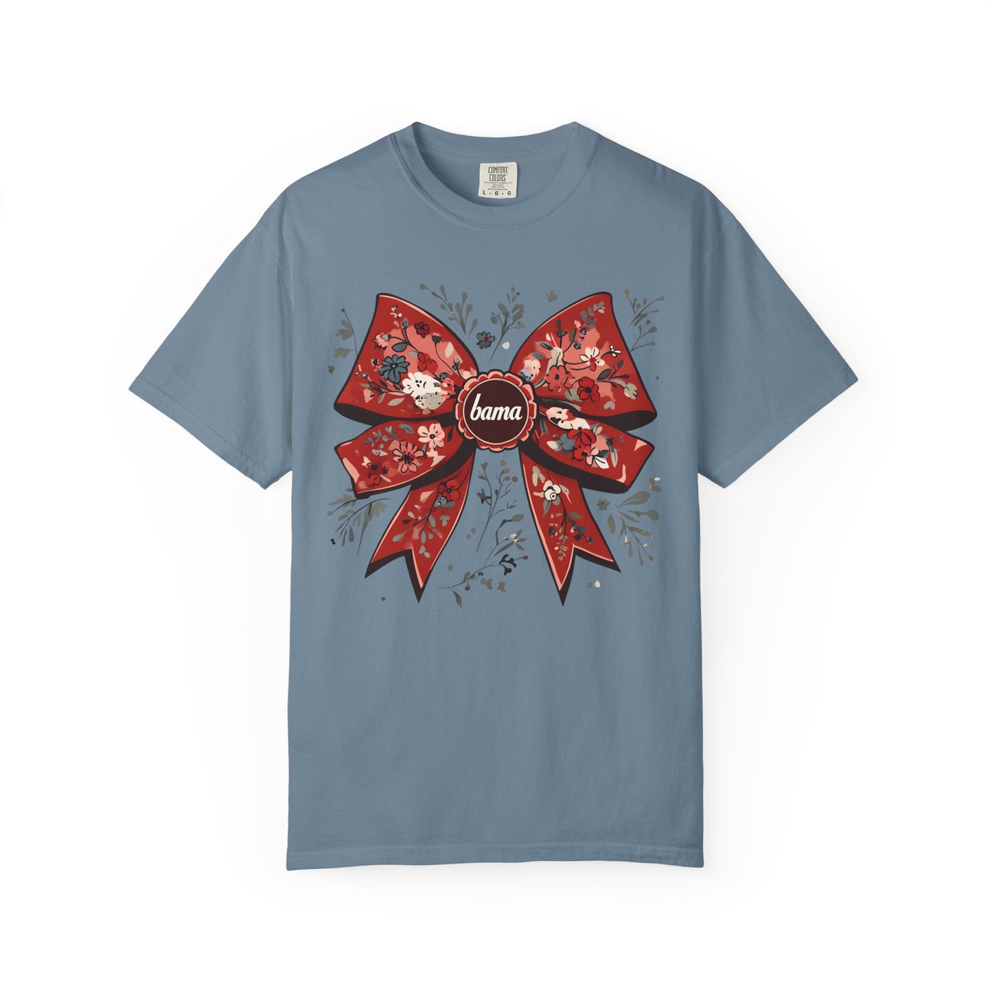 Floral Bow T-shirt - Comfort Colors - Coquette Bama Bow - Alabama Fan