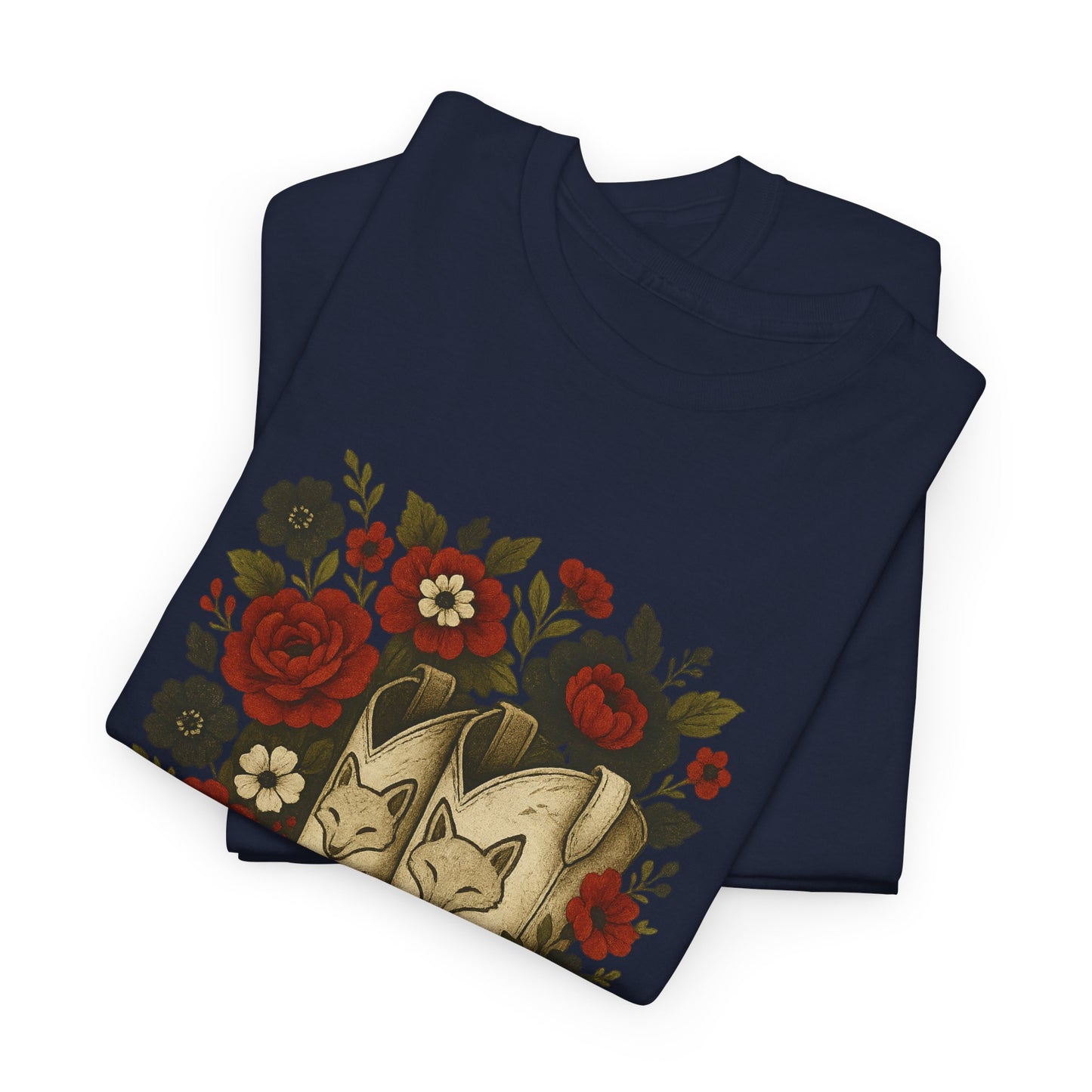 AR State Red Wolves Vintage Floral Cowboy Boots Tee