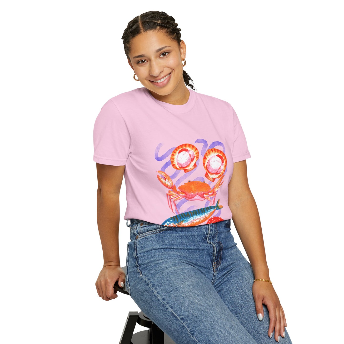 Retro Seafood Graphic T-Shirt - Fresh Catch Comfort Colors Tee