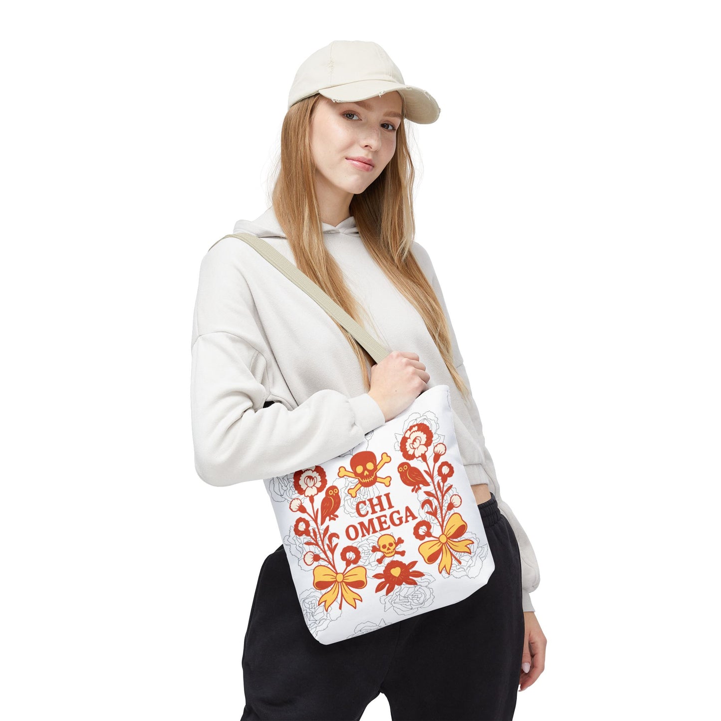 Chi Omega Floral Tote Bag