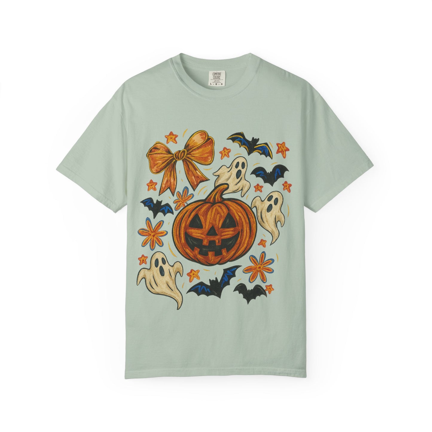 Halloween Ghost & Pumpkin T-shirt, Spooky Season Shirt, Fall Tee, Unisex Halloween Apparel, Ghostly Graphic Tee, Pumpkin Graphic Shirt