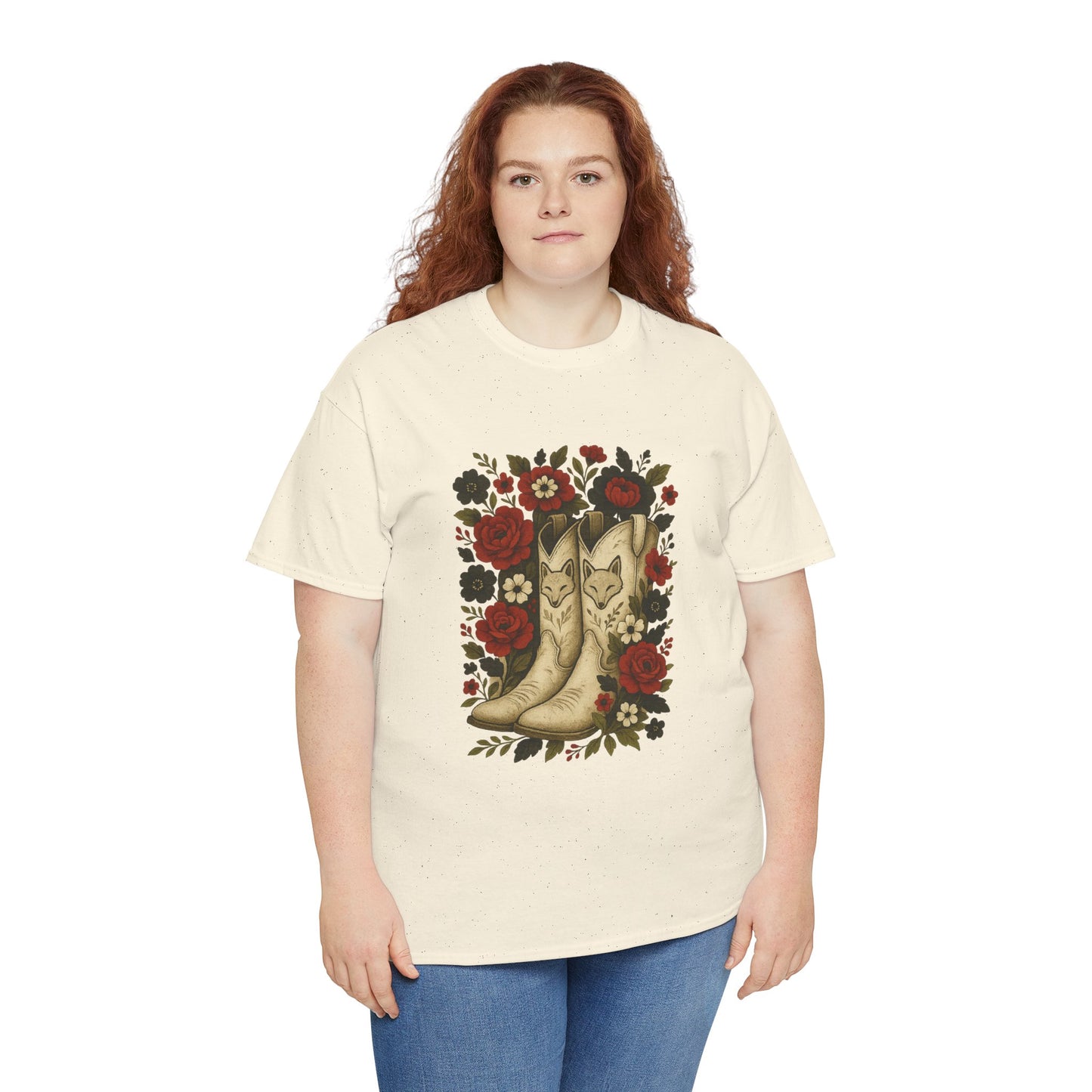 AR State Red Wolves Vintage Floral Cowboy Boots Tee