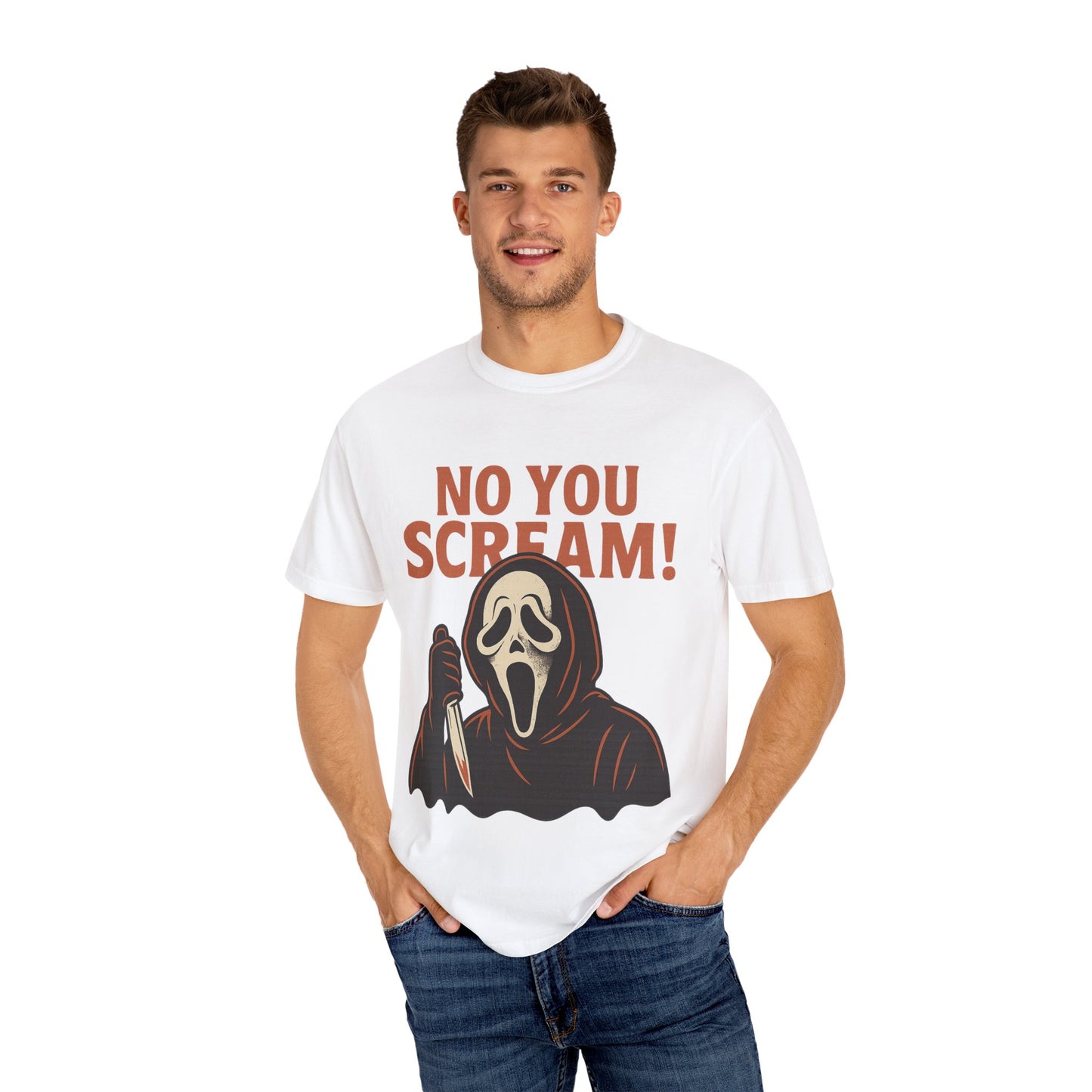Unisex Horror-Themed T-shirt | Fun Scream Design for Halloween, Costume Parties, Movie Nights, Gift for Horror Fans