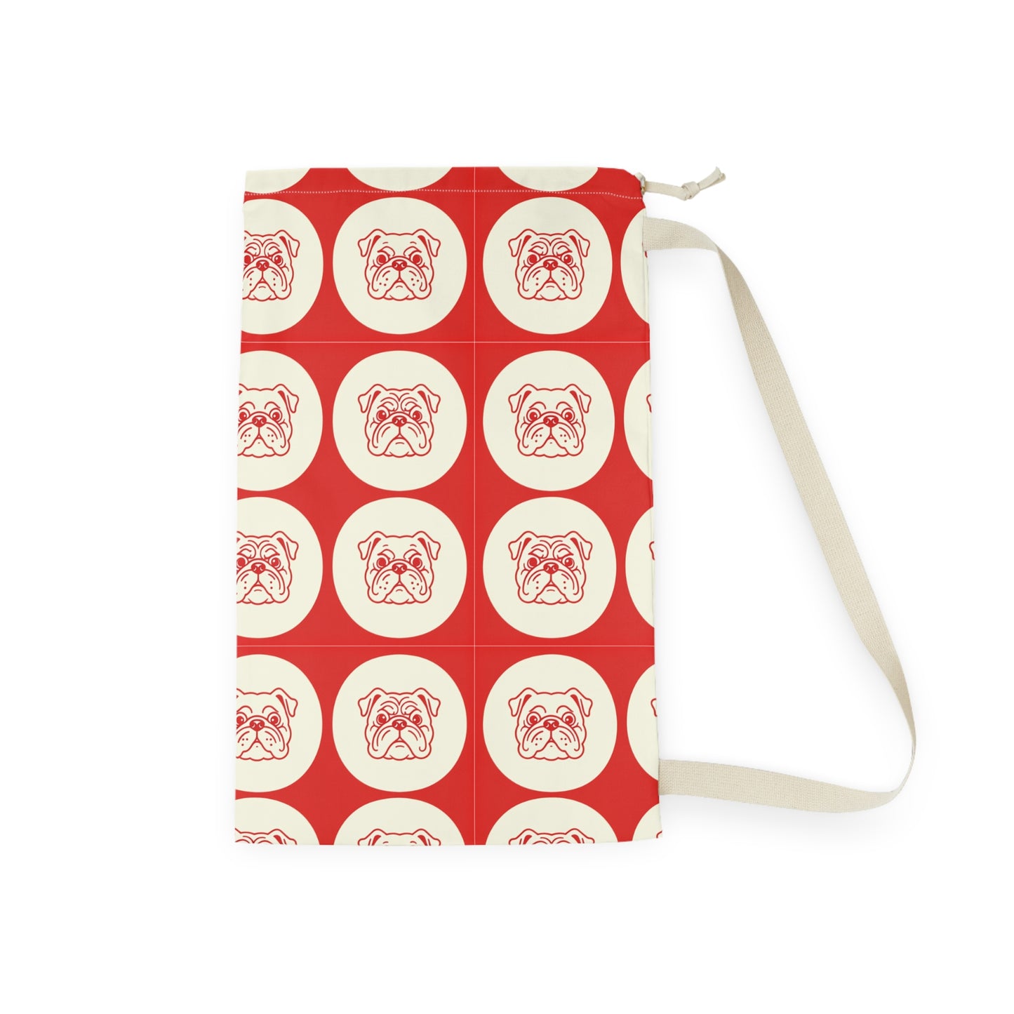 Bulldog Pattern Laundry Bag, Dog Lover Gift, Red and Cream Design, Georgia Graduation Gift, College Dorm Room, Georgia Bulldogs