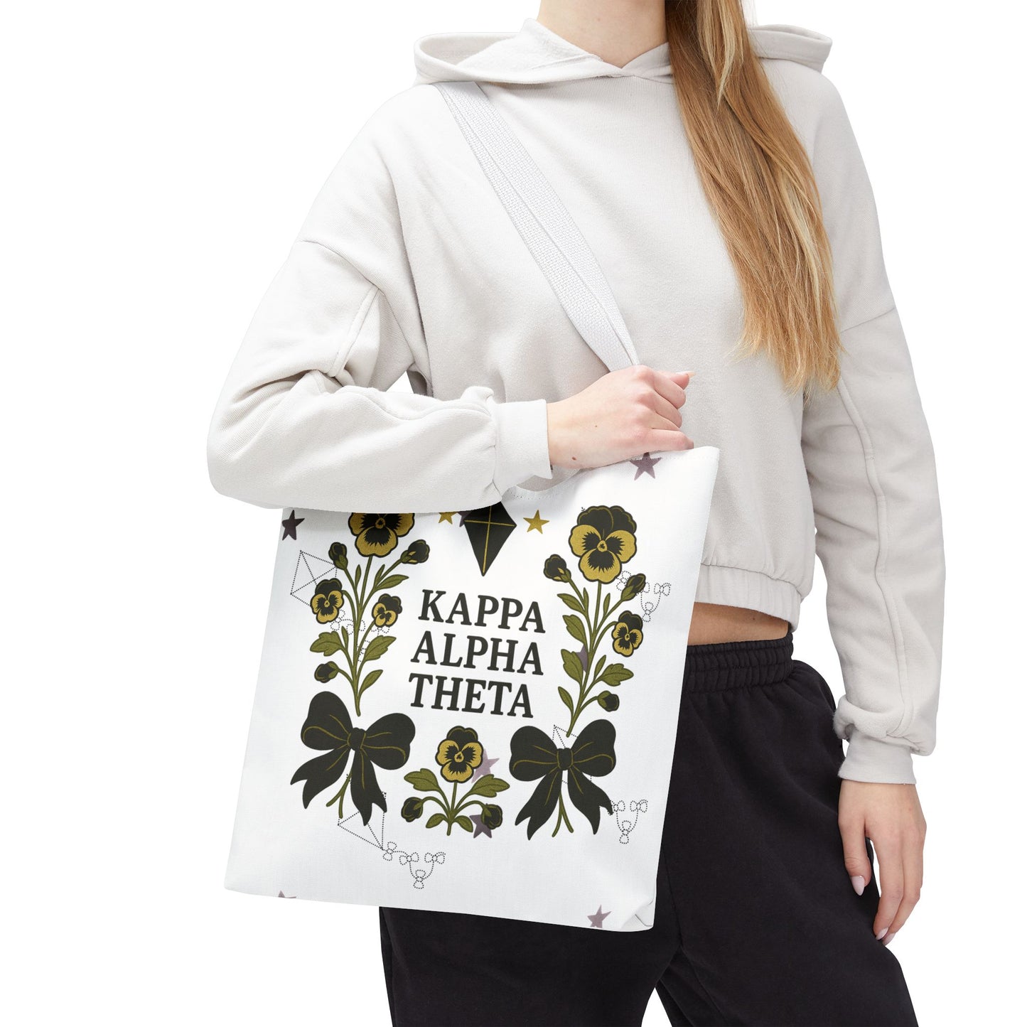 Floral Sorority Tote Bag | Kappa Alpha Theta, Eco-Friendly Bag, Gift for Sisters, College Accessory, Summer Outing Bag