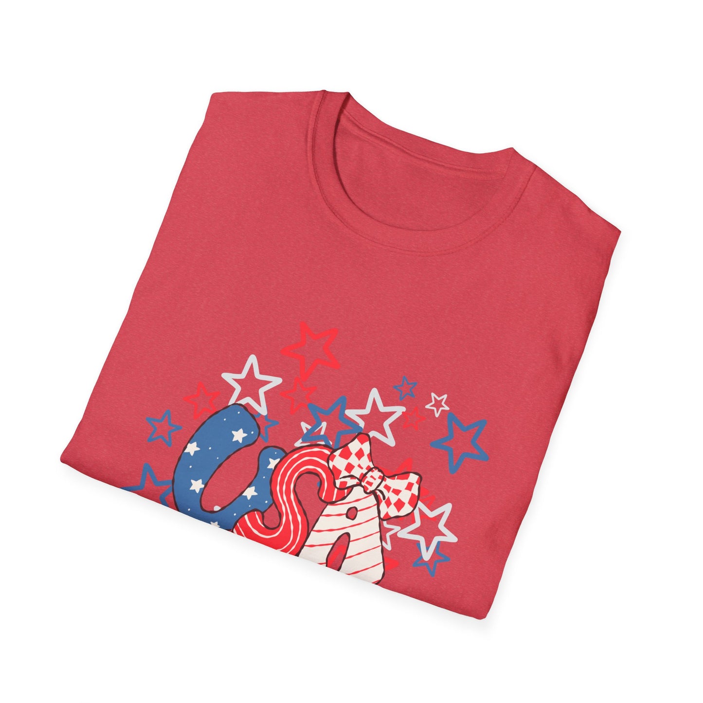 Patriotic Unisex T-Shirt for Independence Day, July 4th Celebration, Star-Patterned Tee, USA Graphic Top, Casual American Apparel