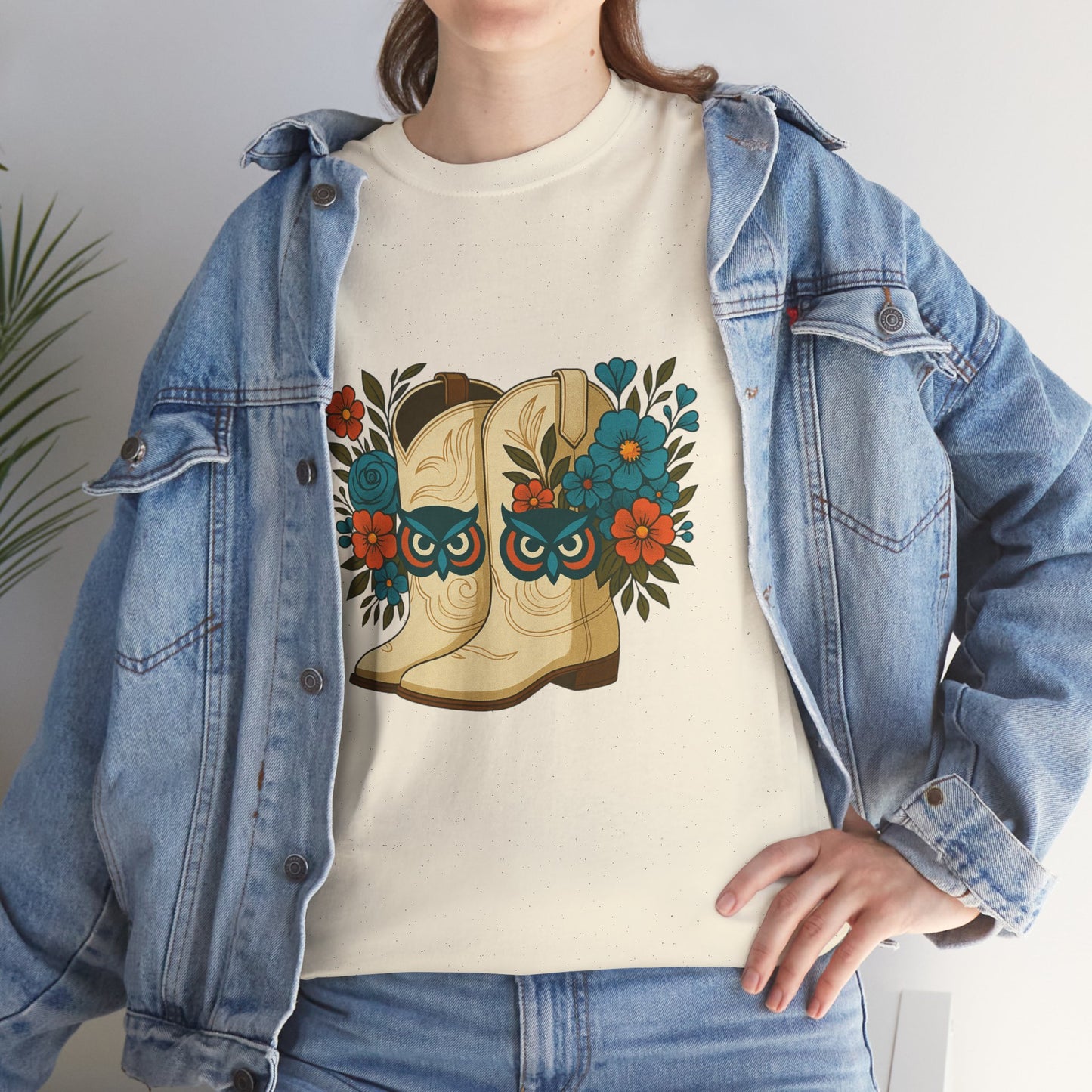 Floral Cowboy Boots Tee, Perfect for Country Music Lovers, Western Style Gift, Casual Outfit, Boho Fashion, Farmhouse Decor