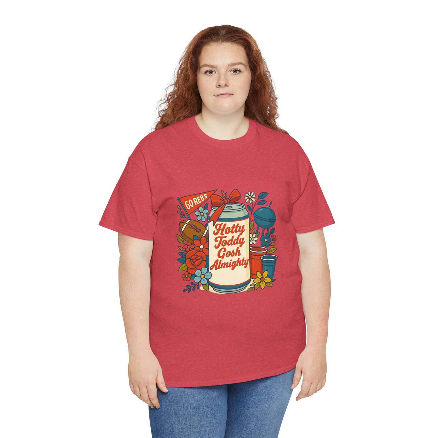 Hotty Toddy Heavy Cotton Tee - Unisex Graphic T-Shirt, Casual Wear, College Apparel, Gift for Students, Spring Break Fashion