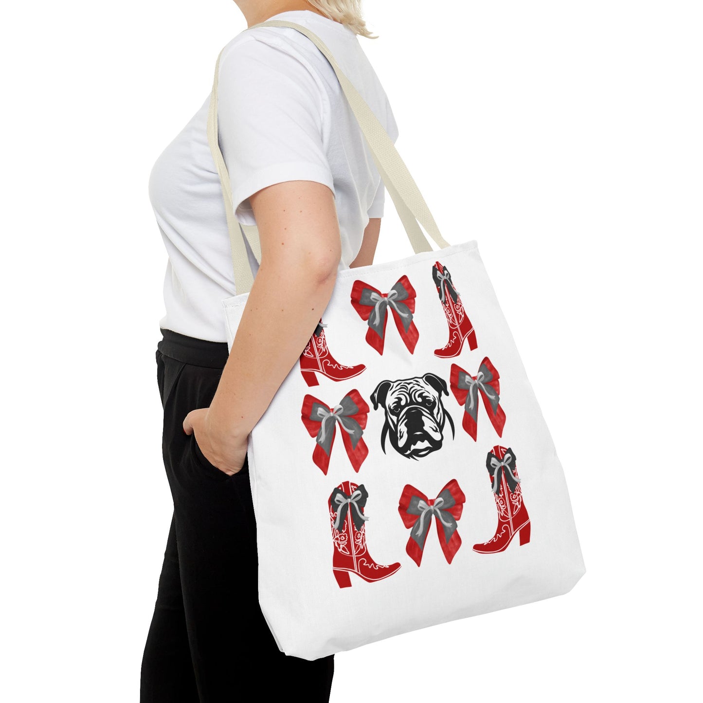 UGA Bulldogs Coquette Bow Tote Bag