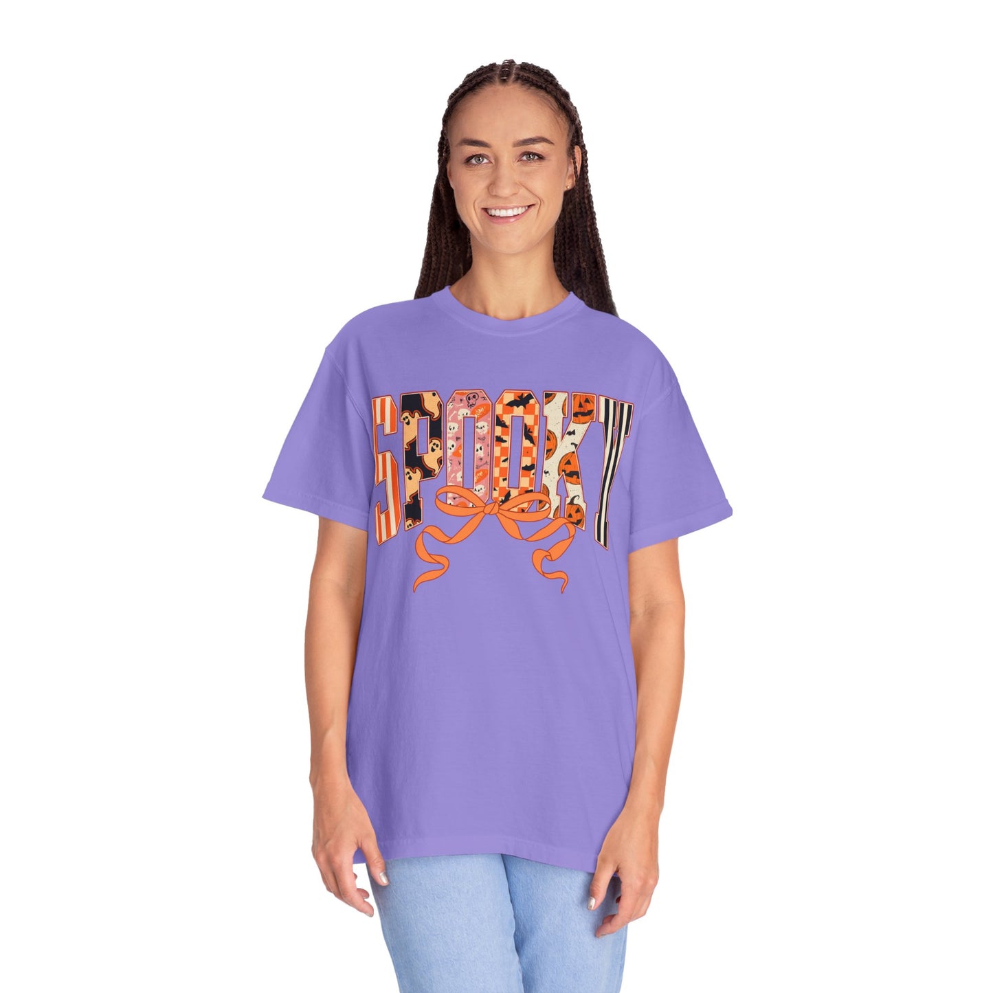 SPOOKY Bow Unisex Garment-Dyed T-shirt